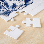 Zeiler met fles met klein modelschip legpuzzel (Zijkant)