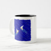 Zeiler naar het hart tweekleurige koffiemok (Voorkant links)