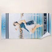  zeiler nautische marine gestreept strandlaken (Voorkant)