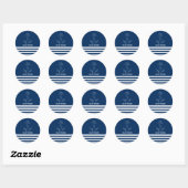 Zeiler Scheepsanker Marineblauw Gestreepte Ronde Sticker (Vel)