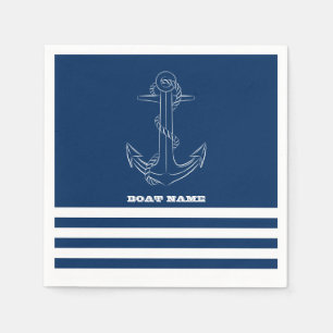 Zeiler Scheepsanker Marineblauw Strepen Servet