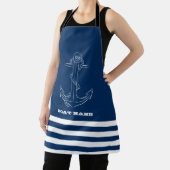Zeiler, Scheepvaart, Anker Marineblauw Gestreepte Schort (Insitu)