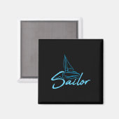Zeiler Tekst Logo Zeil Bemanning Fun Schip Boot Sy Magneet (Voorkant / Achterkant)