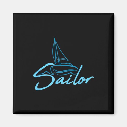 Zeiler Tekst Logo Zeil Bemanning Fun Schip Boot Sy Magneet (Voorkant)