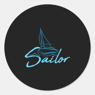 Zeiler Tekst Logo Zeil Bemanning Fun Schip Boot Sy Ronde Sticker