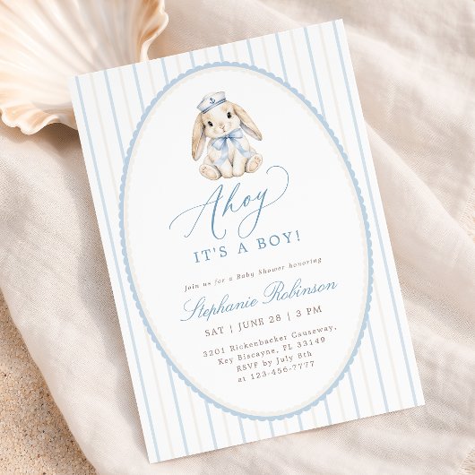 Zeilerjongen Baby Shower Uitnodiging