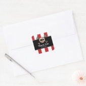 Zeilfeest-stickerlabels met afgetakelde schedelbot vierkante sticker (Envelop)