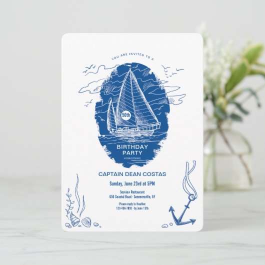 Zeilfeestje Kaart (Staand voorkant)