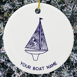 Zeiljacht bootnaam keramisch ornament