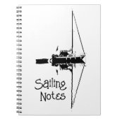 Zeiljacht met zijn reflectie op een rustig Zee Notitieboek (Voorkant)