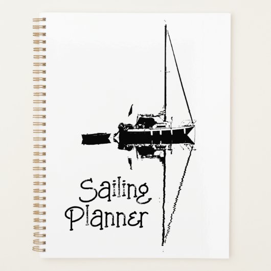 Zeiljacht met zijn reflectie op een rustig Zee Planner (Voorkant)