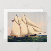  zeiljacht op het Zee Illustratie Briefkaart (Voorkant / Achterkant)