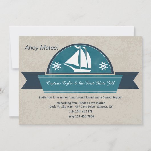 Zeiljacht uitnodiging (Voorkant)