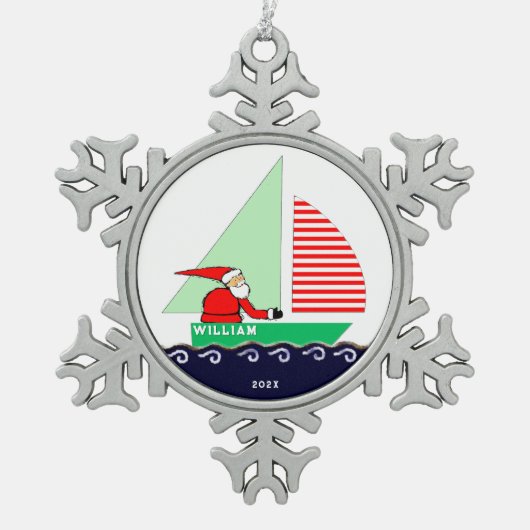 Zeilkerst Collectible Tin Sneeuwvlok Ornament (Voorkant)