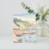 zeilkust | Rhode Island Ocean Waterverf Briefkaart (Staand voorkant)