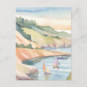 zeilkust | Rhode Island Ocean Waterverf Briefkaart (Voorkant)