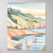 zeilkust | Rhode Island Ocean Waterverf Poster (Voorkant)