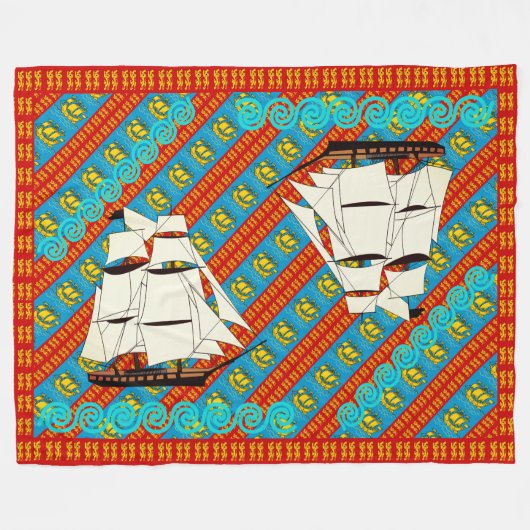 zeilleeuwen fleece deken (Voorkant (Horizontaal))