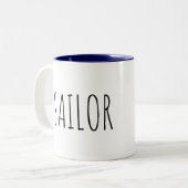 Zeilmarineschool blauw binnenland Mok koffie (Voorkant links)