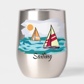 Zeilontwerp Thermische Wijn Tumbler (Achterkant)