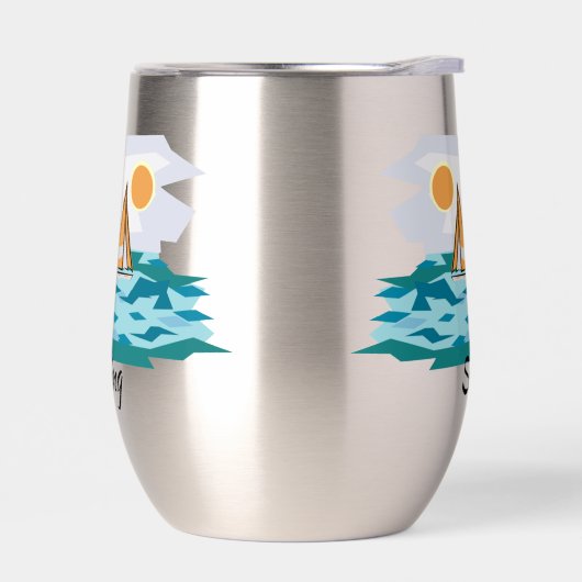 Zeilontwerp Thermische Wijn Tumbler (Links)