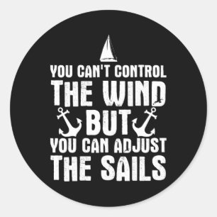 Zeilontwerp Voor Mannen Vrouwen Zeilboot Kapitein Ronde Sticker