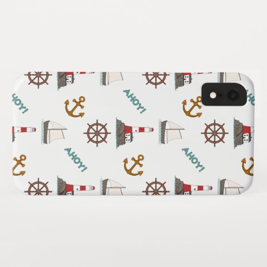 Zeilpatroon Kleur op Wit Case-Mate iPhone Case (Achterkant (horizontaal))