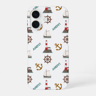 Zeilpatroon Kleur op Wit iPhone 16 Hoesje