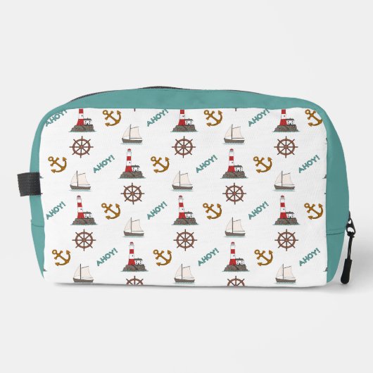 Zeilpatroon Kleur op Wit Toilettasje (Voorkant)