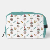 Zeilpatroon Kleur op Wit Toilettasje (Achterkant)