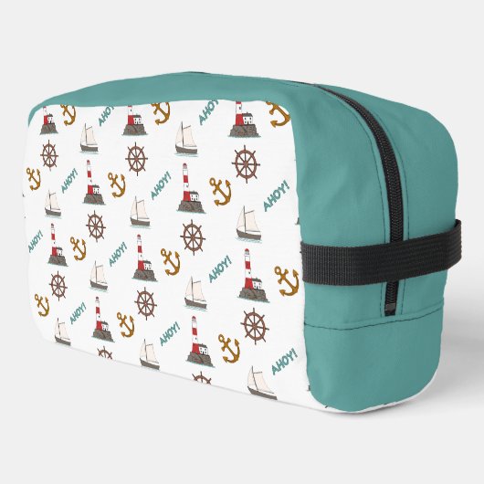 Zeilpatroon Kleur op Wit Toilettasje (Linkerhoek)