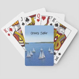 Zeilregatta in een baai gebied personaliseren pokerkaarten