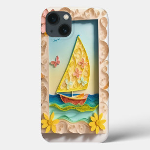 Zeilscène Ambacht Met Quilling Bloemen Case-Mate iPhone Case
