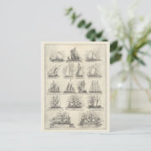zeilschepen briefkaart (Staand voorkant)