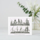 Zeilschepen en stoomschepen briefkaart (Staand voorkant)