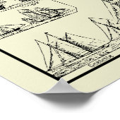  zeilschepen Grafiek Poster (Hoek)