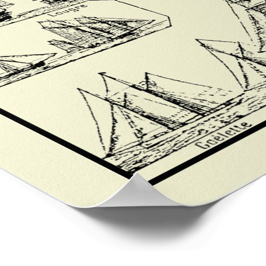  zeilschepen Grafiek Poster (Hoek)