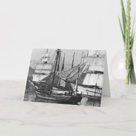 Zeilschepen in de haven kaart