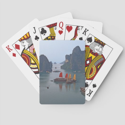 Zeilschepen in Ha Long Bay - Vietnam, Azië Pokerkaarten (Achterkant)