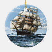 zeilschepen keramisch ornament (Achterkant)