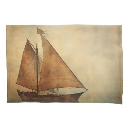 zeilschepen kussensloop (Voorkant)