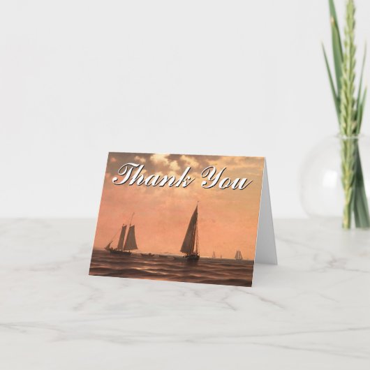 Zeilschepen Nautisch thema "Dank u" Kaart (Voorkant)