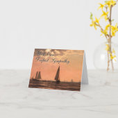 Zeilschepen op Water Sympathy Card Kaart (Gele Bloem)