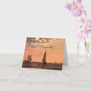 Zeilschepen op Water Sympathy Card Kaart