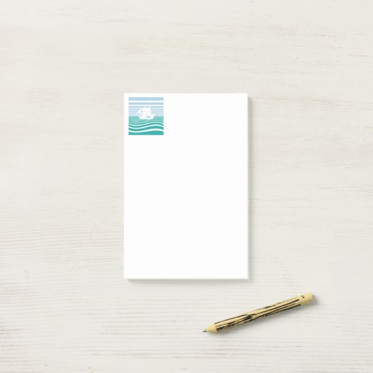Zeilschepen patroon post-it® notes (Op bureau)