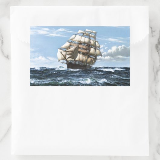  zeilschepen rechthoekige sticker (Tas)