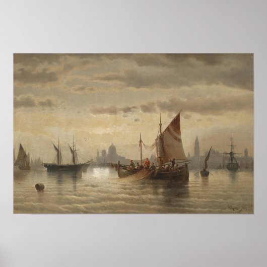 Zeilschepen voor Venetië Poster (Voorkant)