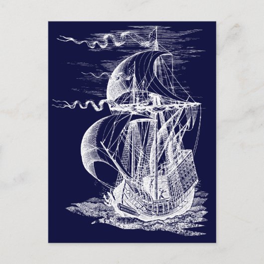 zeilschip briefkaart (Voorkant)