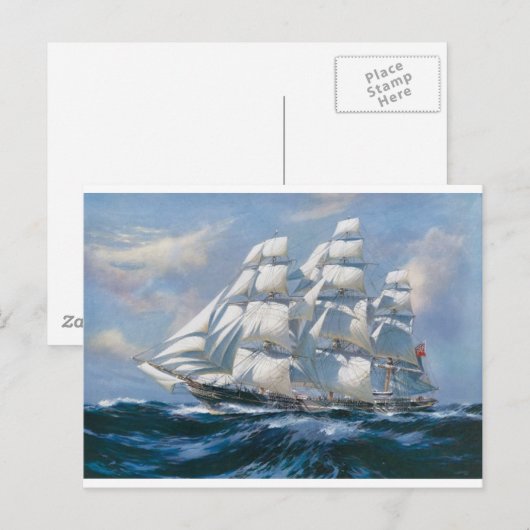  zeilschip briefkaart (Voorkant / Achterkant)