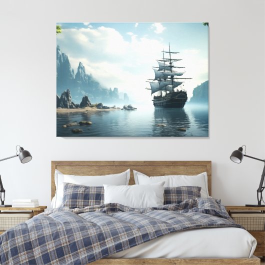 zeilschip canvas afdruk (Insitu (Slaapkamer))